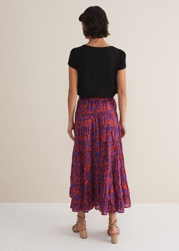 Phase Eight Eloraina Leaf Print Skirts Multicolor Canada | ZCNADW-089